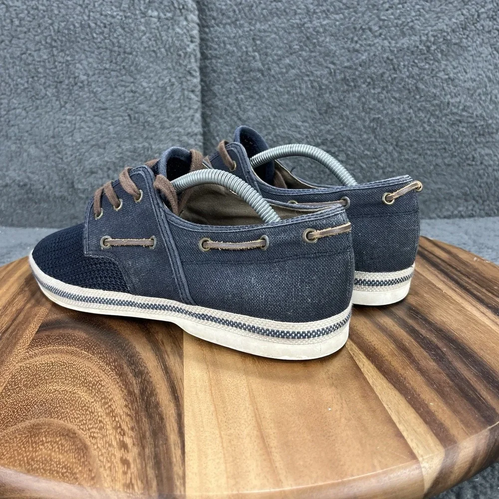 Aldo Shoes Navy Blue Mesh Canvas‎ Shoes Mens Size 10 Brown Laces Breathable